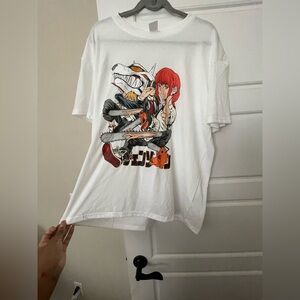 White Graphic T-Shirt with Anime Design